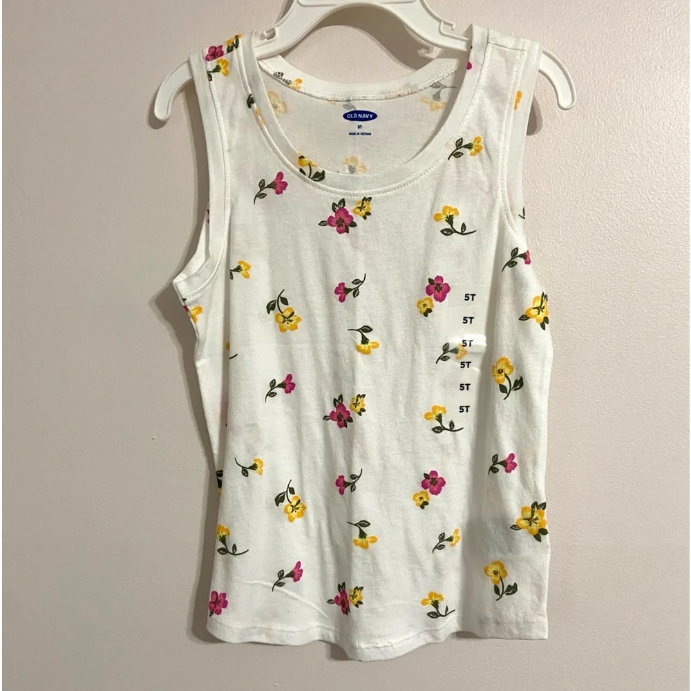 4/$15 ❤️ NWT Old Navy White Floral Tank Top Size 5T